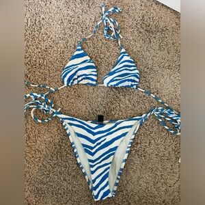 TRIANGL BLUE ZEBRA BIKINI - SIZE M
